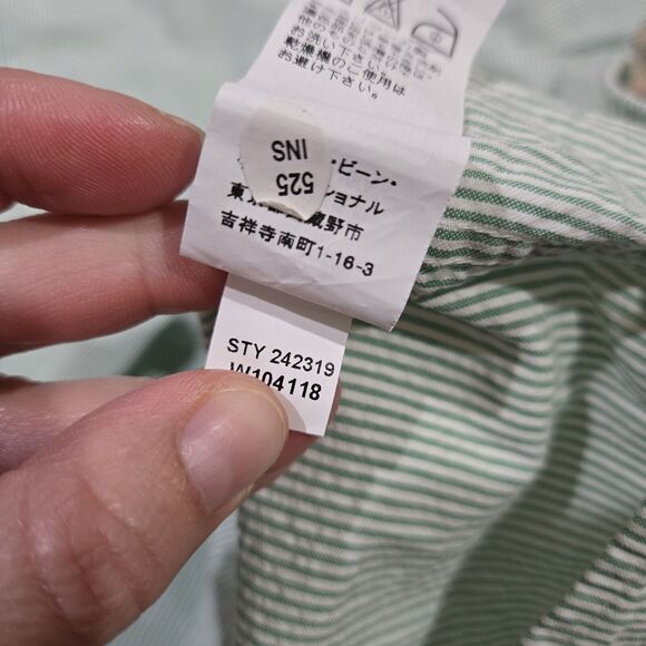 LL Bean Seersucker Striped Shirt Mens Sz XL Button Down Short Sleeves - Picture 7 of 8
